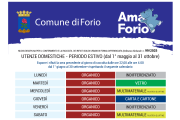 Calendario raccolta differenziata UTENZE DOMESTICHE