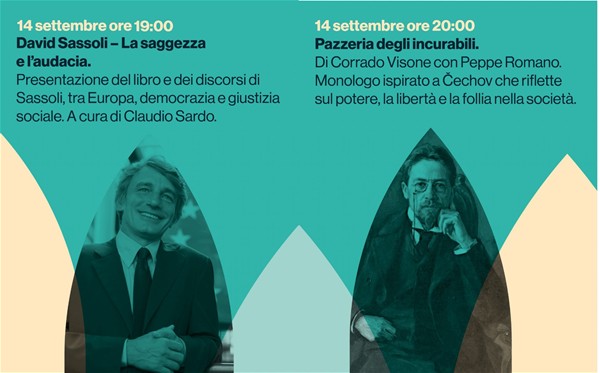 Grafica informativa con la descrizione degli eventi previsti per la giornata, inclusi orari e titoli.